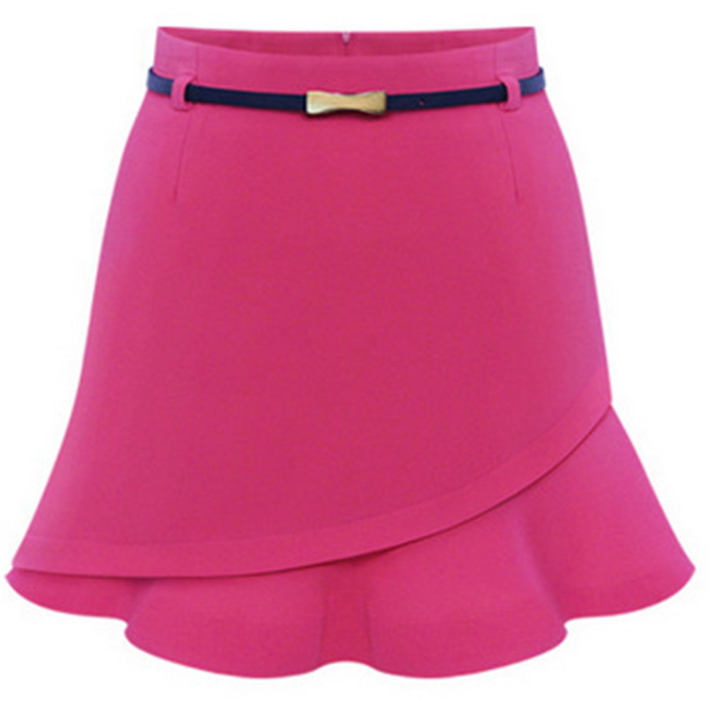 USA SIZE Irregular hem, gorgeous skirt, solid color, versatile skirt, no belt