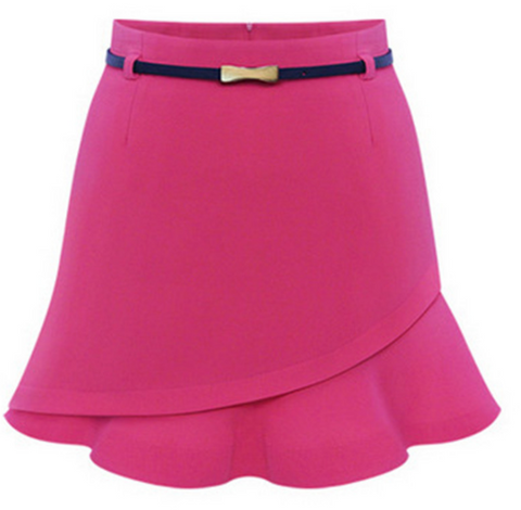 USA SIZE Irregular hem, gorgeous skirt, solid color, versatile skirt, no belt