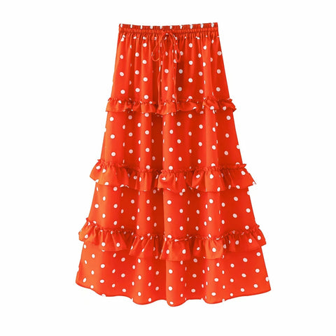 Ruffled polka dot skirt
